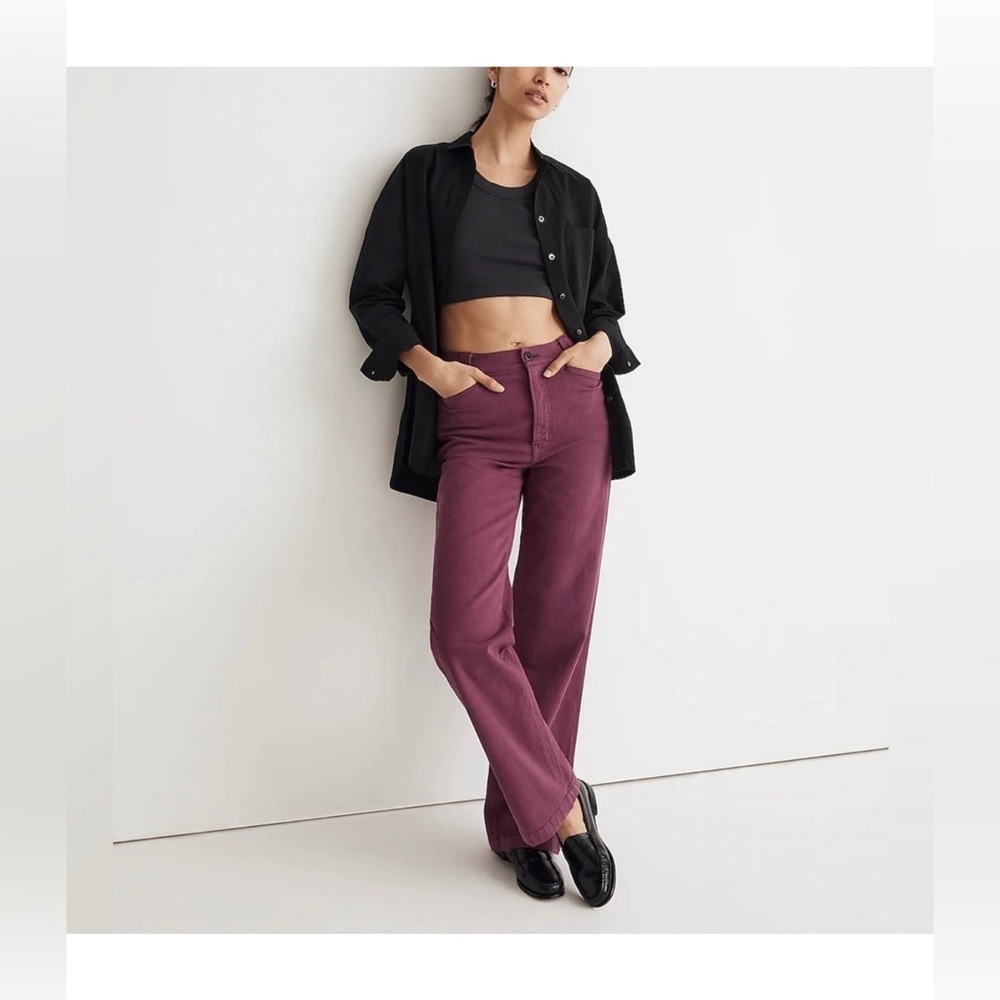 Madewell Emmett 2.0 Wide-Leg Pants: Garment-Dyed Edition Size 25